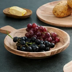 ACACIA CHIC Assiette Creuse Avec Manche Naturel