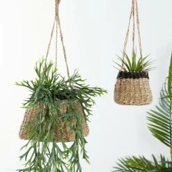 BAKU Pot à Suspendre Noir, Naturel