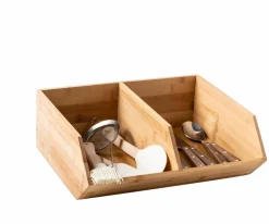 BAMBOO Boîte De Rangement à Fins Herbes Naturel