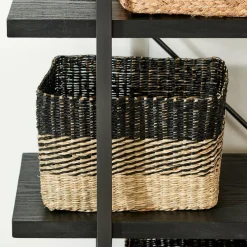 BOBO Panier Tiroir Noir, Naturel