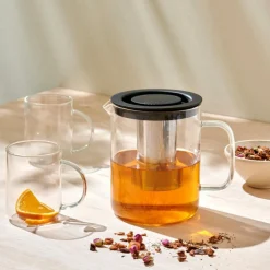 CHAI Théière 1,5 L Noir, Transparent