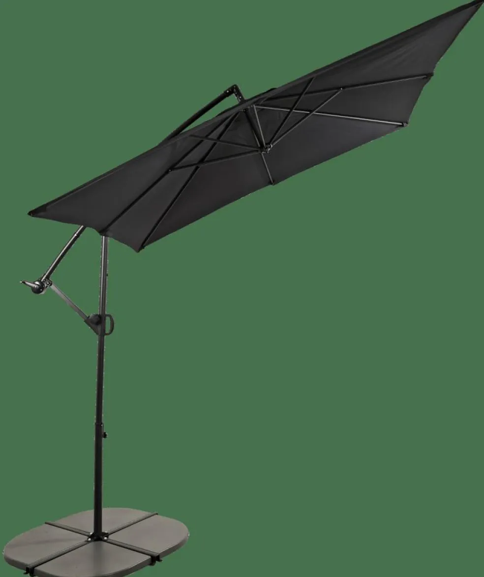 FIJI Parasol Déporté Sans Pied De Parasol Noir