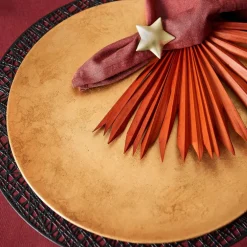 GOLDFOIL Assiette Déco Doré