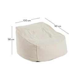 JACKI Fauteuil Pouf Poire Blanc