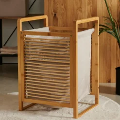 LINOLUX BAMBOE Panier à Linge Naturel