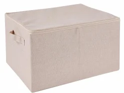 LINOLUX Boîte De Rangement Avec Couvercle Beige