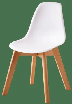 MATHIAS Chaise Pour Enfants Blanc, Naturel