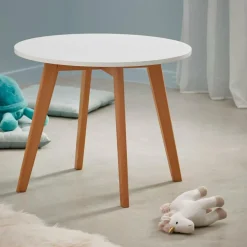 MATHIAS Table Pour Enfants Blanc, Naturel