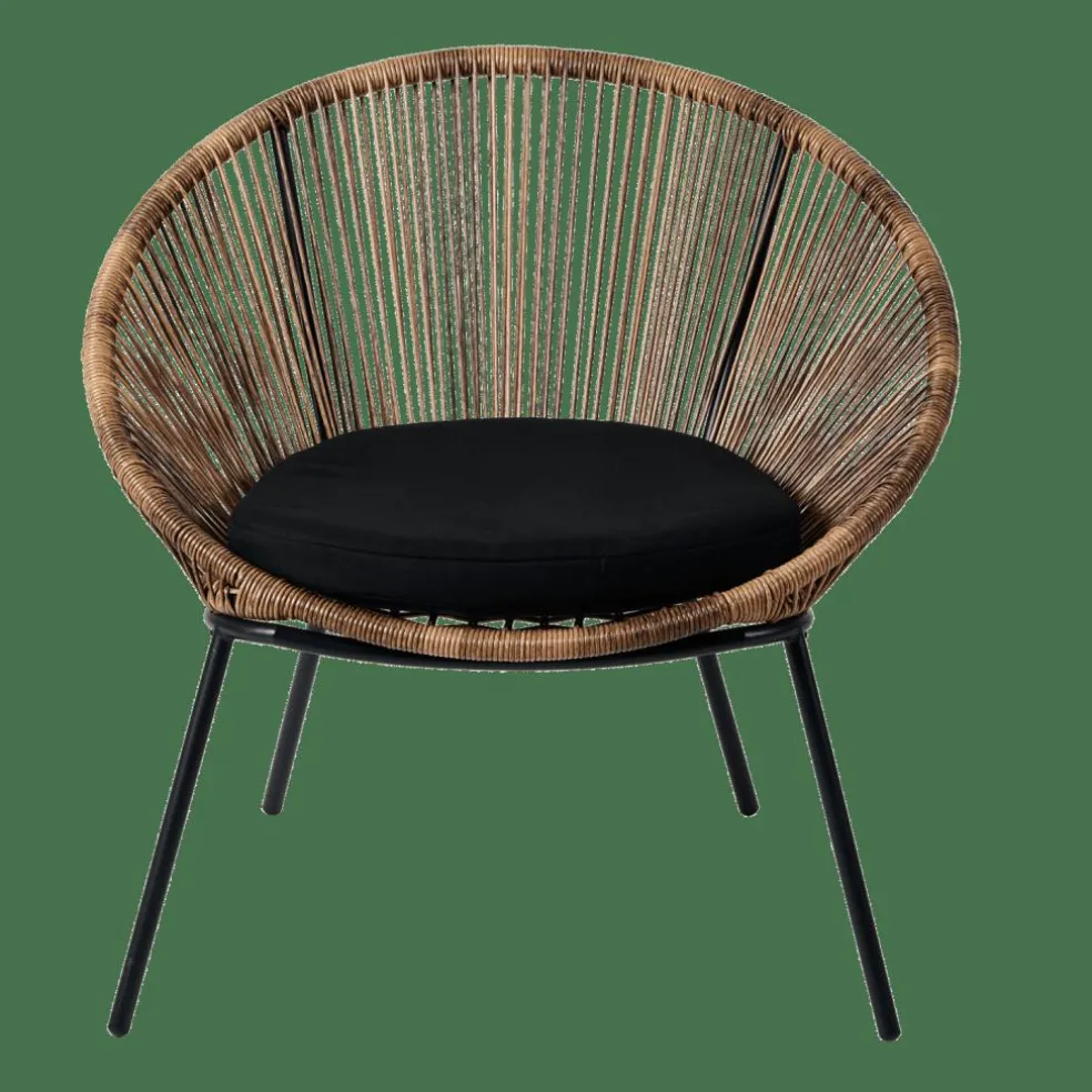 PAPAYO Chaise Lounge Avec Coussin Naturel