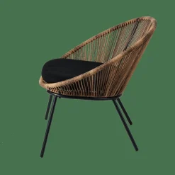 PAPAYO Chaise Lounge Avec Coussin Naturel