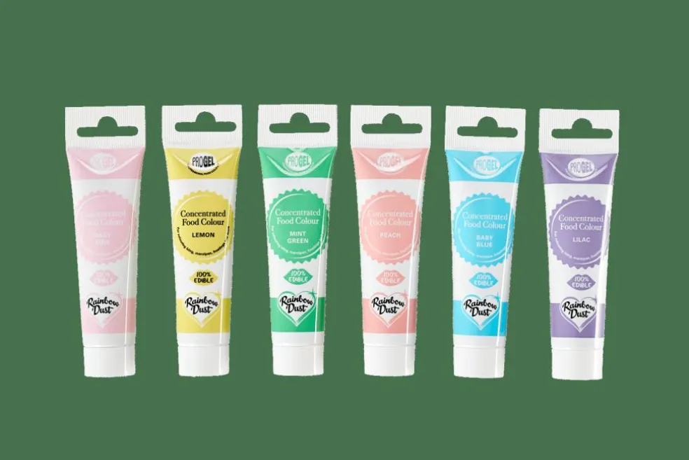 RAINBOWDUST 6 Gels Colorants Pâte à Sucre Couleurs Pastel Diverses Couleurs