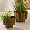 SATURN Pot De Fleurs Bronze