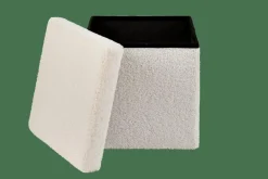 STOR Pouf Pliable Avec Rangement Blanc