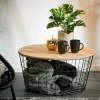 WIRE XL Table D'appoint XL Noir, Naturel